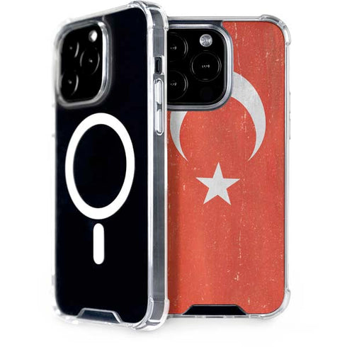 Turkish Flag Distressed iPhone 15 Pro MagSafe Case